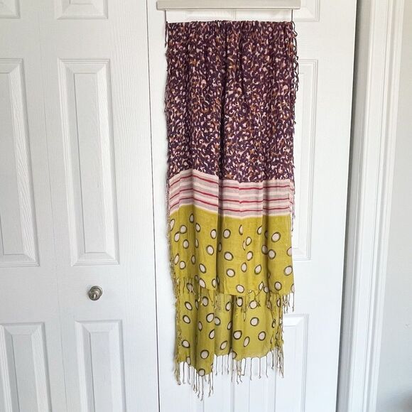 Women Viscose Fringed Scarf 68x26 In Multicolored - Picture 4 of 11